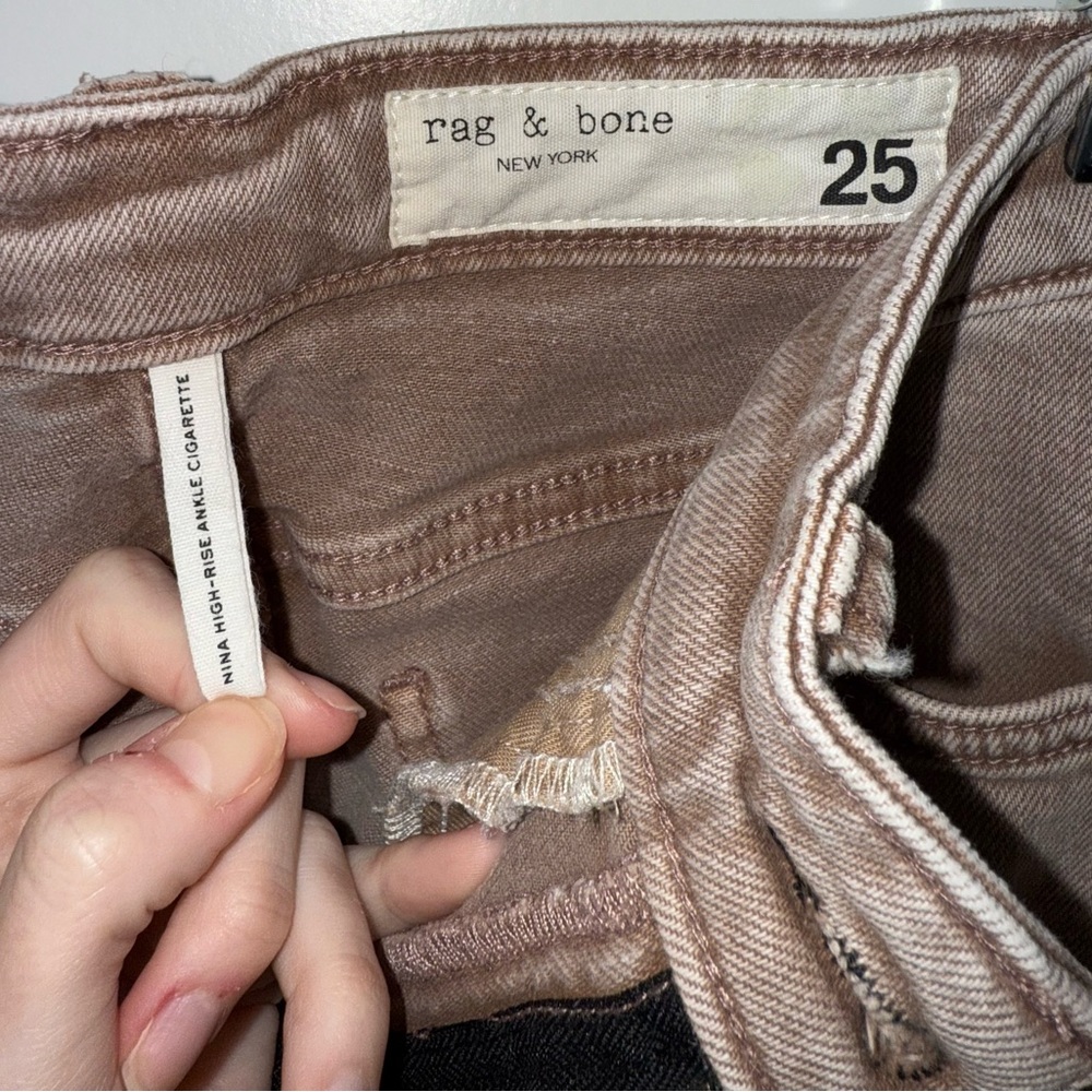 NWOT - Rag & Bone - Nina High Rise Cigarette Jeans in Rose Glitz - Size 25 Waist - Picture 9 of 11